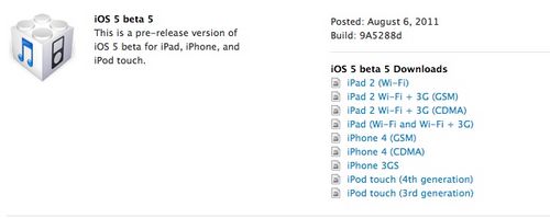 iOS 5 Beta 5