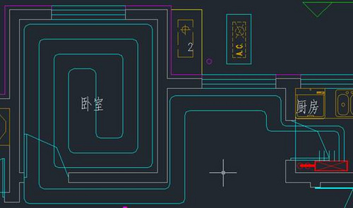 浩辰cad教程:地板采暖手动绘制盘管