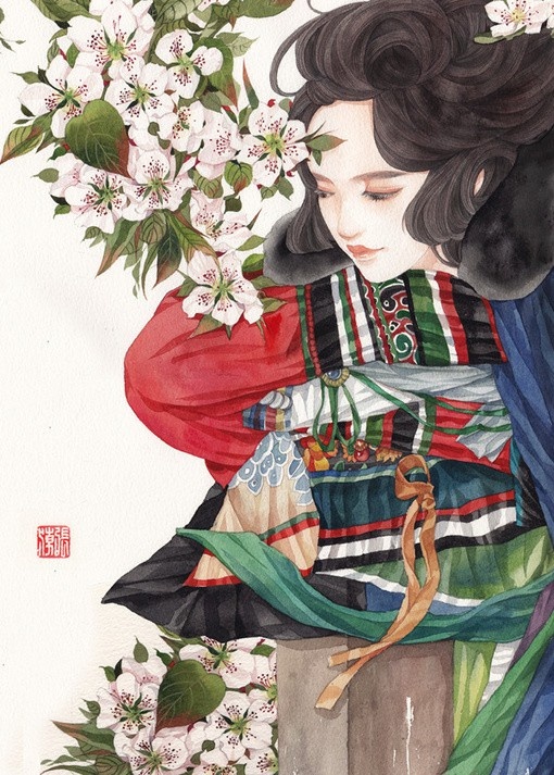 唯美古风人物插画设计