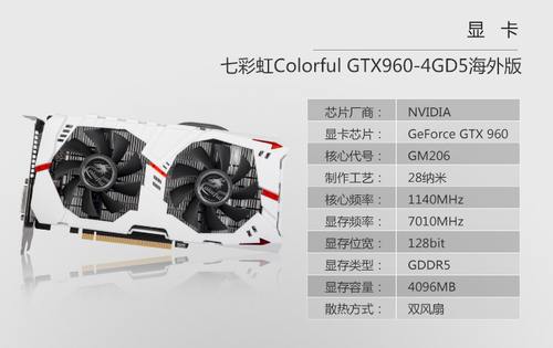 显卡:七彩虹gtx960-4gd5海外版