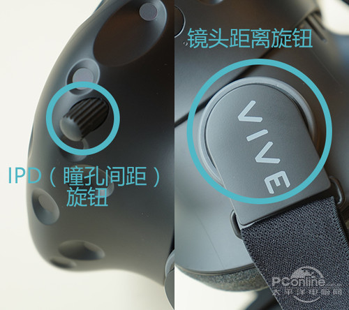 HTC Vive VR瞳孔间距旋钮和镜头距离旋钮