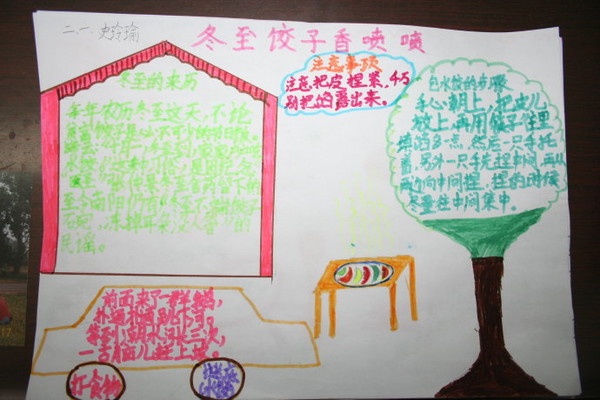 冬至手抄报图片:关于冬至手抄报的内容图片