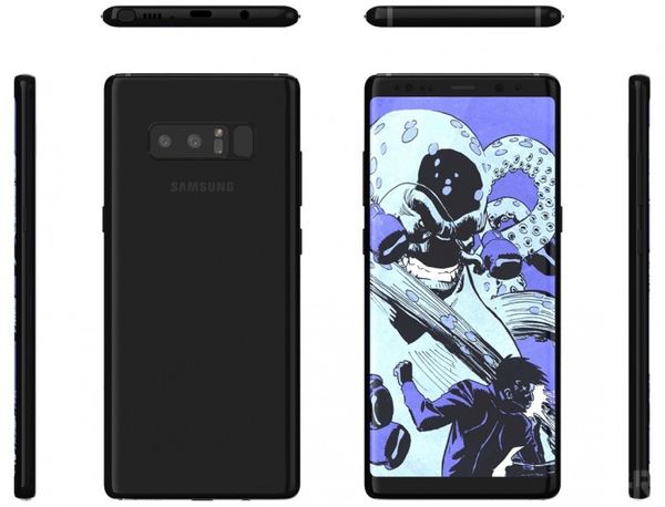 三星Galaxy Note 8第三方厂商渲染图曝光 后置双摄