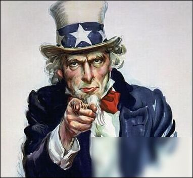 十分凑巧的是,"山姆大叔"(uncle sam)的英文缩写也是"us".