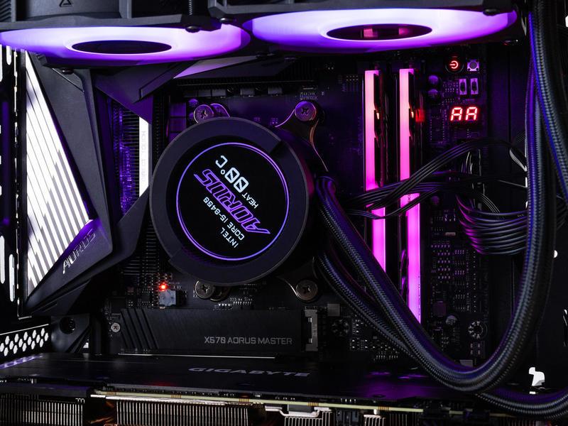 技嘉aorus liquid cooler 240一体水冷散热器评测 数显温度,argb风扇