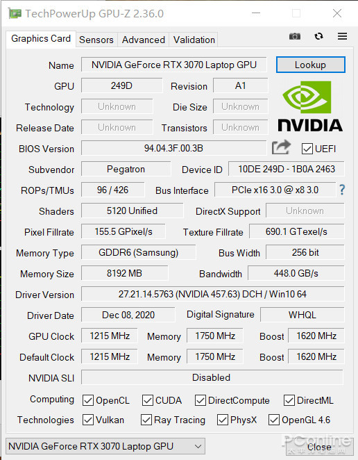 升级rtx3070笔记本gpu全新机械师战空f117x评测