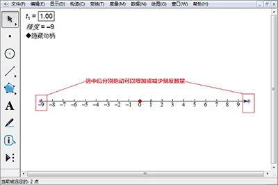几何画板绘制数轴的操作步骤