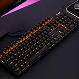 雷柏(Rapoo) V500PRO单光版 机械键盘 有线键盘 游戏键盘 104键单光键盘 吃鸡键盘 黑色 黑轴
