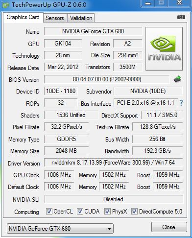 NVIDIA GTX680显卡
