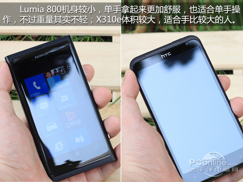 HTC 凯旋HTC X310e/Lumia800对比评测