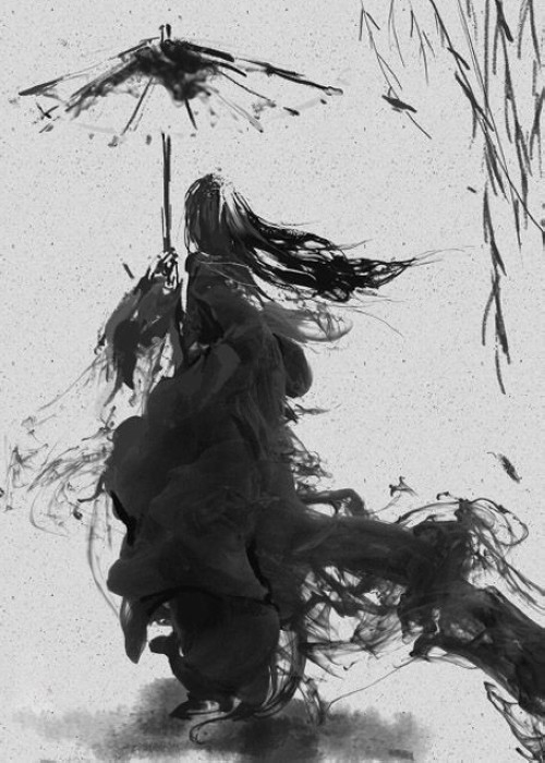 书生儒雅笑江湖!创意中国风水墨插画赏