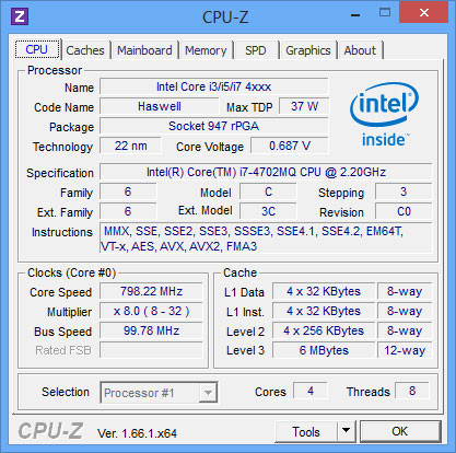 惠普Envy 15-j105txCPU详细信息