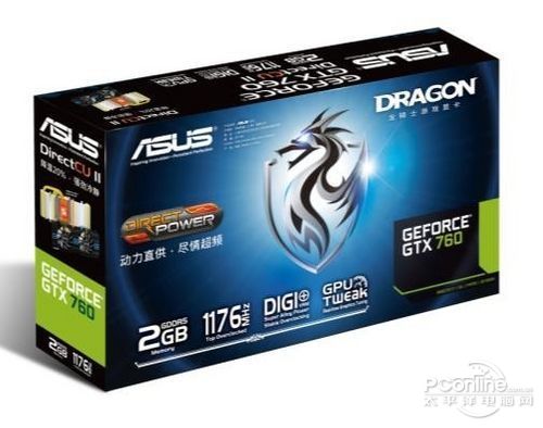 华硕圣骑士GTX760-DC2OC-2GD5华硕