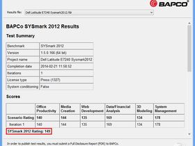 Latitude E7240 Touch(i7-4600U/8GB/128GB)SYSmark 2012׼