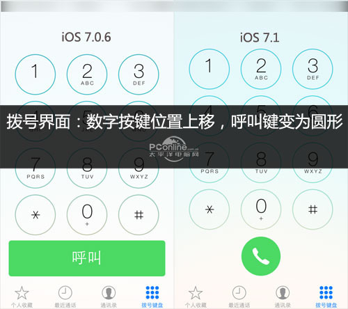 拨号界面对比图