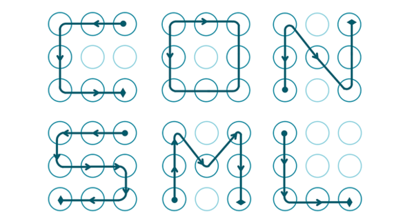 例如用简单的字母样式来作自己的手势密码