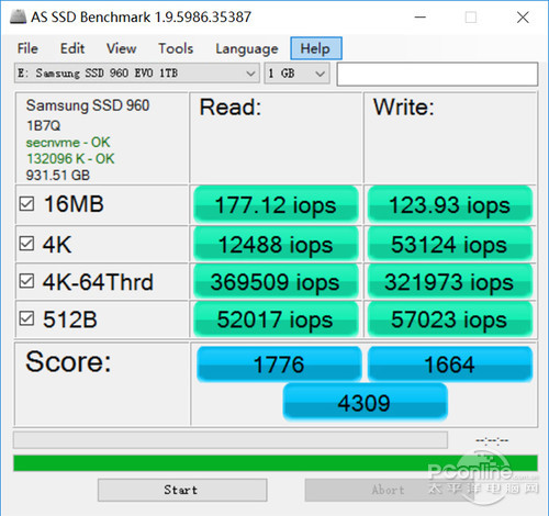 三星960 EVO M.2 NVMe 1TSSD