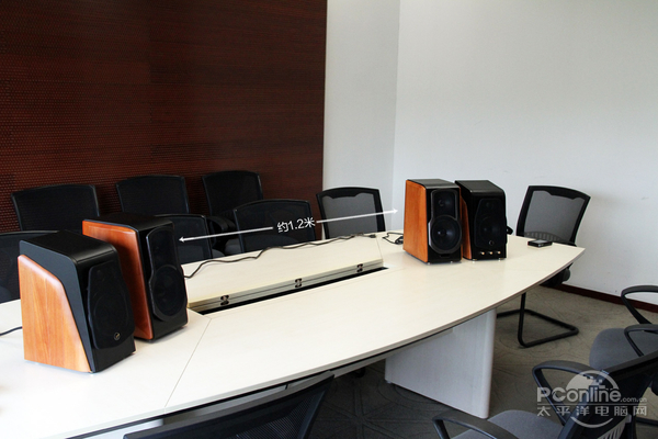 受测者均是在蒙眼的情况下进行盲听测试,音箱的摆放次序随机不定,每次