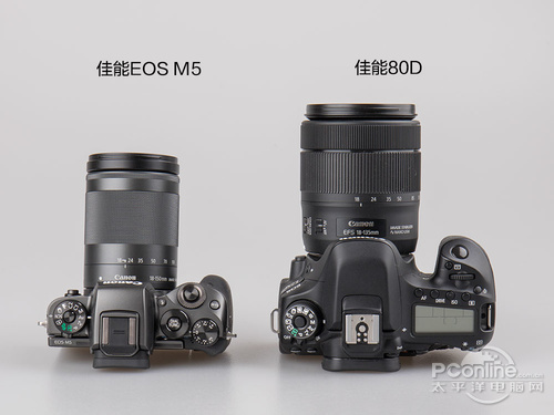 佳能EOS M5佳能80D对比EOS M5