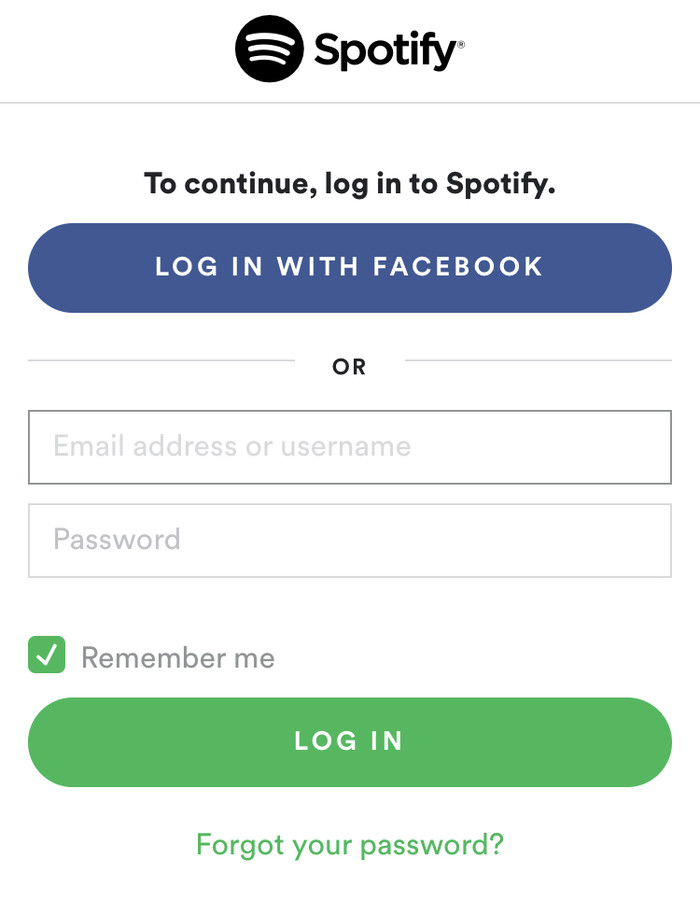 spotify注册邮箱和密码不匹配