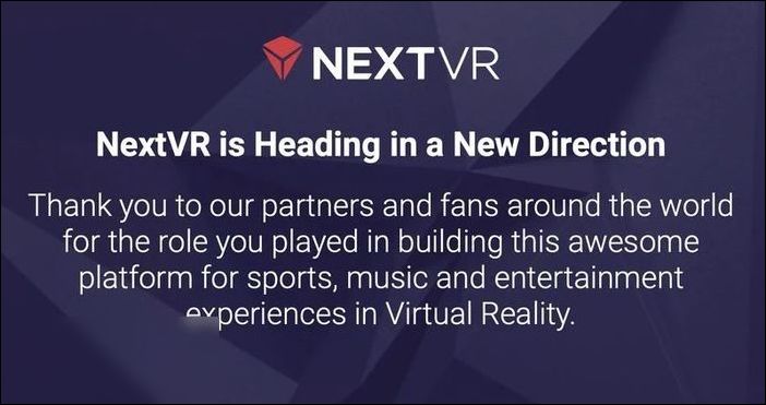 苹果确认收购虚拟现实公司NextVR