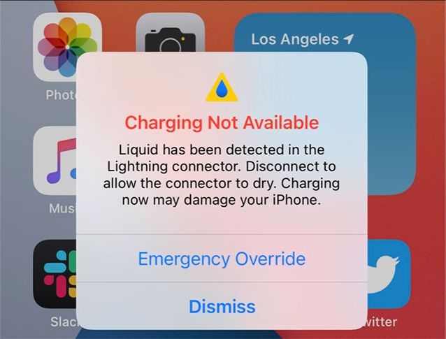 iOS14会在Lighting端口进水时自动禁用充电