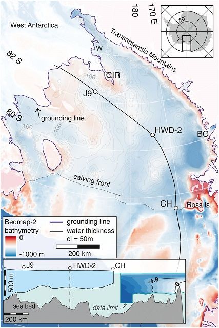 南极最大冰架上钻取样品对比1977年的气候变化数据