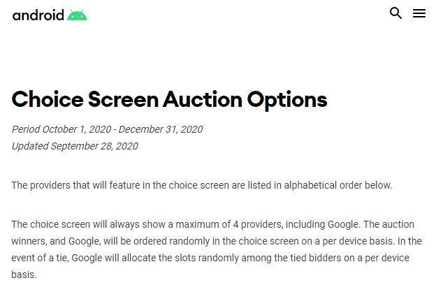 DuckDuckGo抨击谷歌拍卖Android默认搜索引擎名额