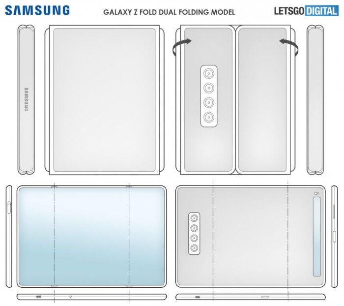 三星双折叠手机专利图曝光：或用于GalaxyZFold3