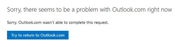 微软Outlook.com同样出现部分区域的宕机现象