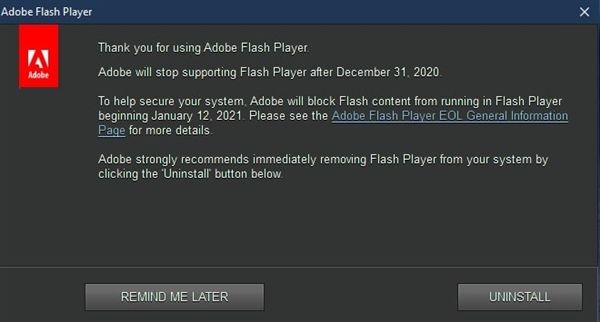 Windows10等软件行动：AdobeFlashPlayer被终结
