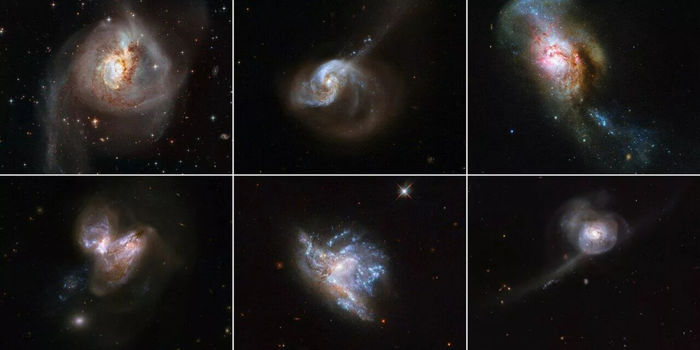 ESA公布六张绝美星系合并照：由哈勃太空望远镜拍摄