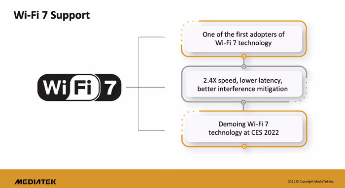 联发科将在CES2022演示Wi-Fi7技术：速度是Wi-Fi6E的2.4倍