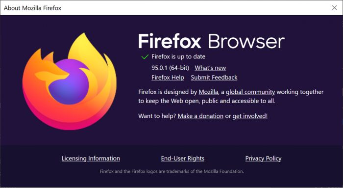 MozillaFirefox95.0.1发布解决了Windows上的几个关键错误