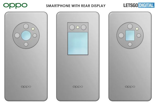 OPPO三款外观设计专利获批公开：后置辅助屏幕成标配