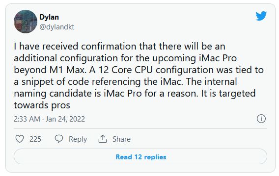 苹果今年首款新品曝光：新iMacPro将搭载12核新M1