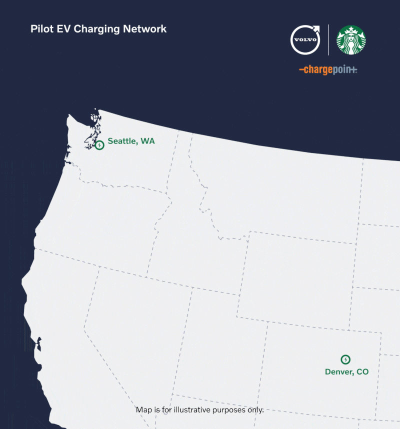沃尔沃和ChargePoint将在5个州的星巴克门店建立电动汽车充电站