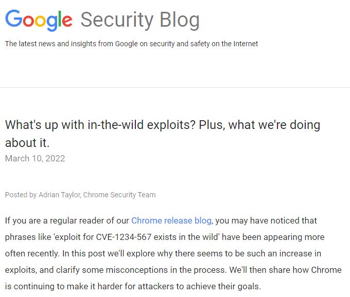 谷歌解释野外攻击为何增加浏览器安全形势在稳中向好