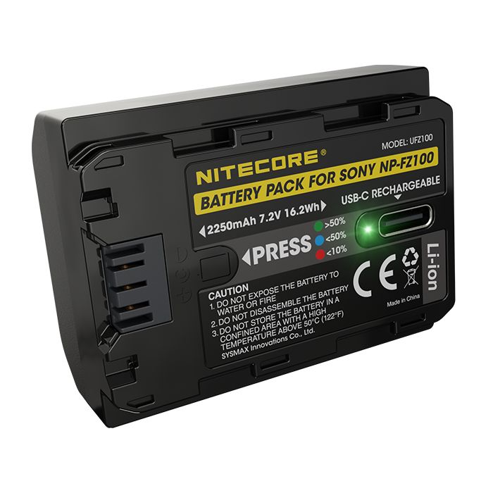 Nitecore推出自带USB-C充电口的UFZ100索尼相机兼容电池