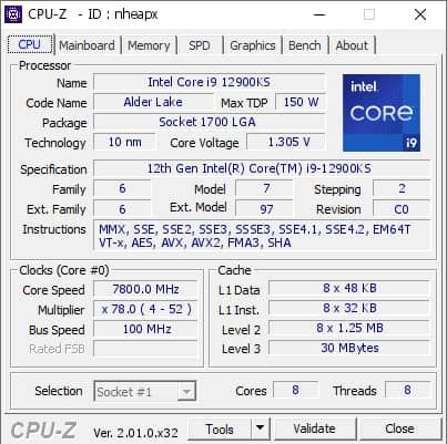 Inteli9-12900KS超频世界纪录：八核全开冲上7.8GHz