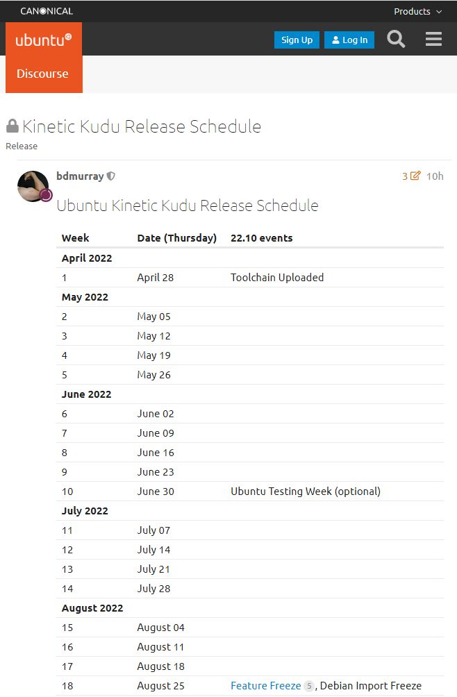 Ubuntu22.10KineticKudu已定于2022年10月20日发布