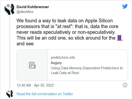 研究人员发现AppleSilicon芯片存在缺陷但