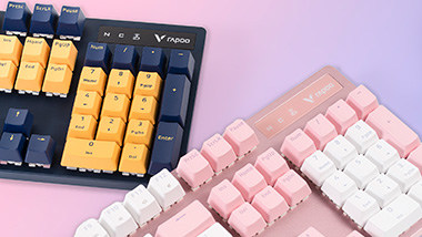 草莓牛奶还是蔚蓝黄潮？雷柏V500PRO键盘图赏