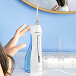博皓（prooral）冲牙器洗牙器便携式水牙线 电动牙齿清洁器 5025标准版（原5002升级版） 琉璃蓝