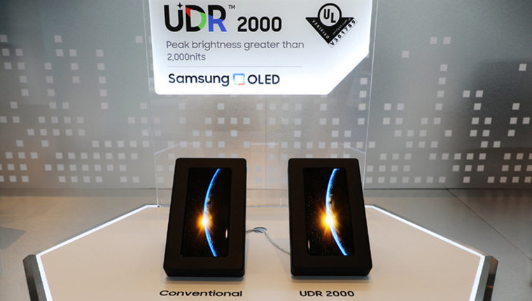 三星展示新款手机OLED屏，亮度达2000尼特，通过UDR 2000认证